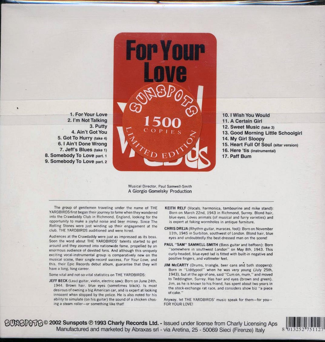 The Yardbirds - For Your Love, Heart Full Of Soul & Others (ltd. ed.) (deluxe mini-LP slipsleeve edition) (remastered)