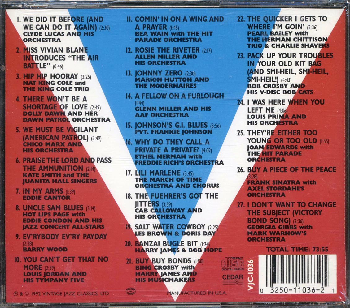 Frank Sinatra, Bng Crosby, Mat King Cole, Doris Day, Louis Jordan, Etc. - Something For The Boys: The Songs Of World War II (27 tracks)