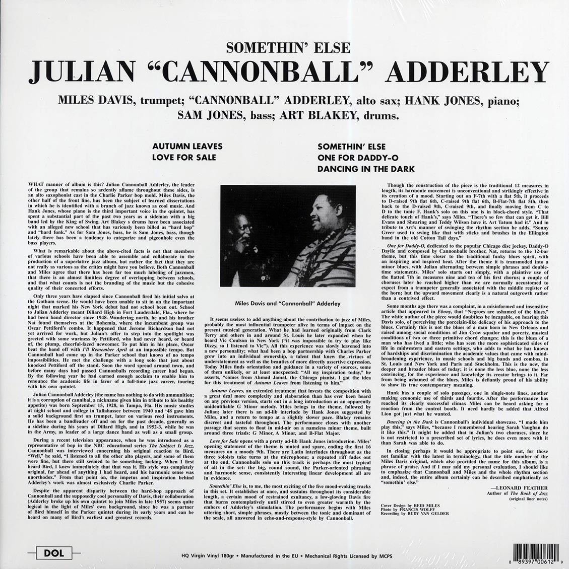 Cannonball Adderley - Somethin' Else (180g) (colored vinyl)