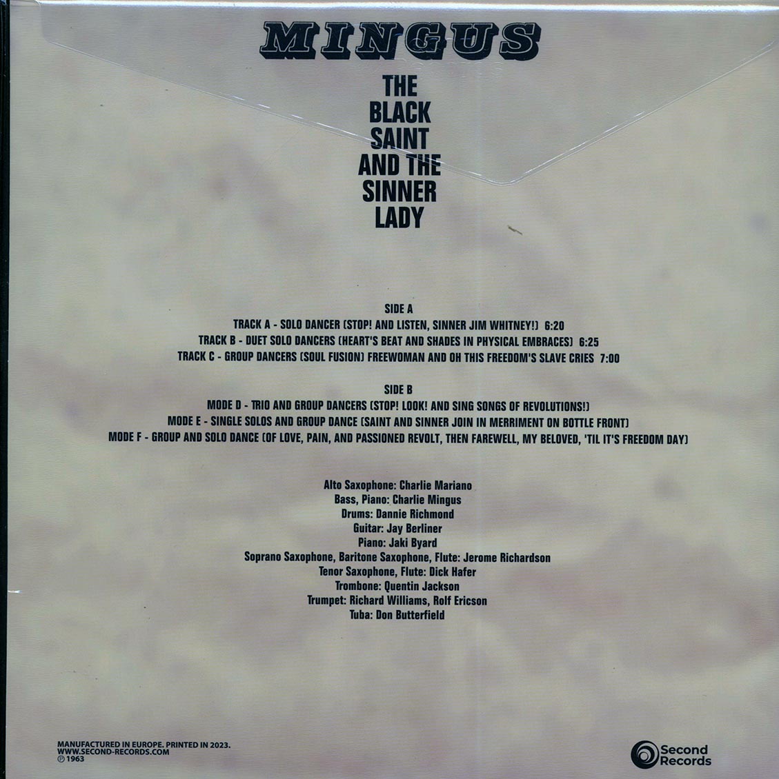 Charles Mingus - The Black Saint And The Sinner Lady (180g) (clear vinyl)