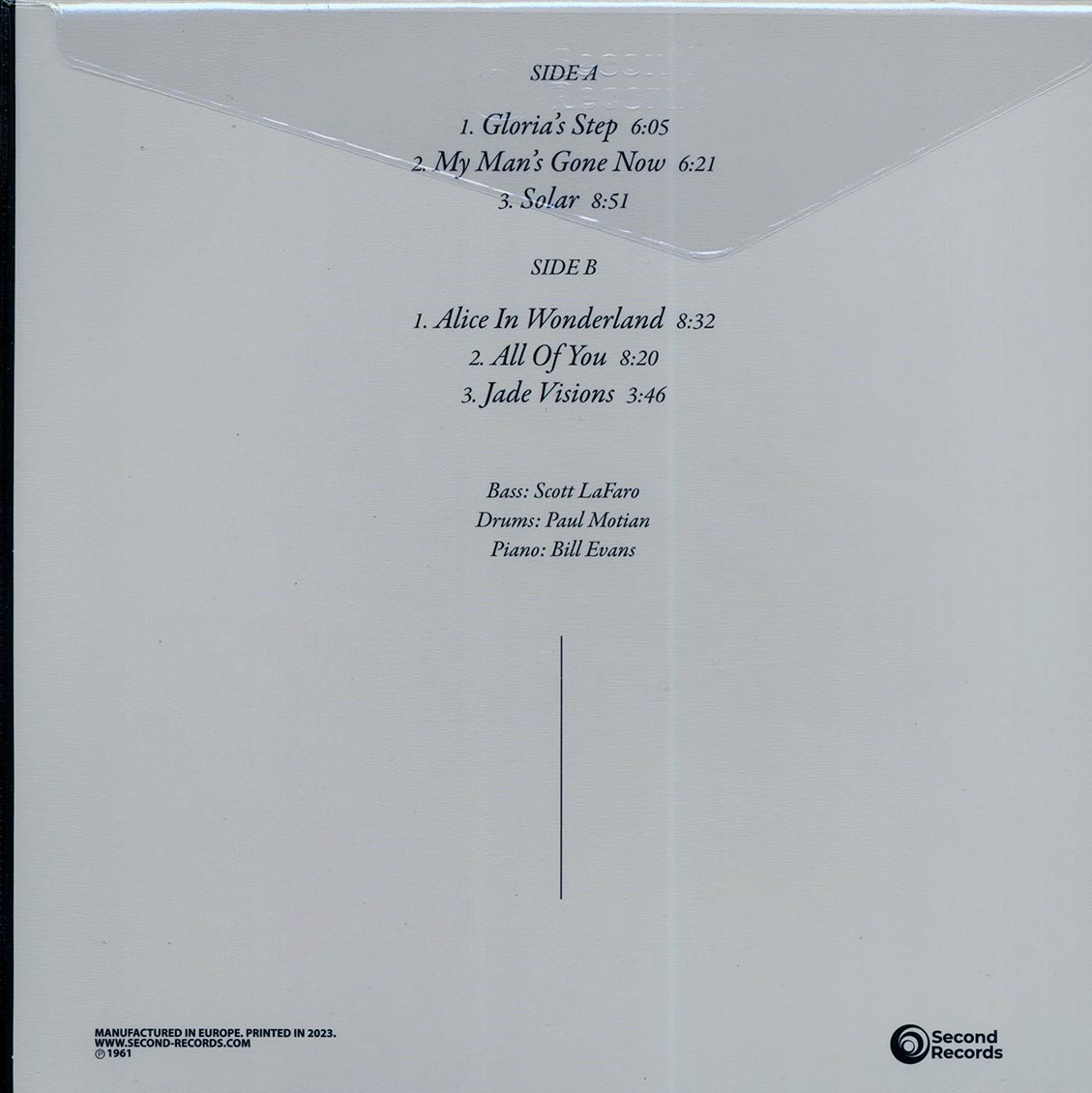 Bill Evans Trio - Sunday At The Village Vanguard (180g) (clear vinyl)