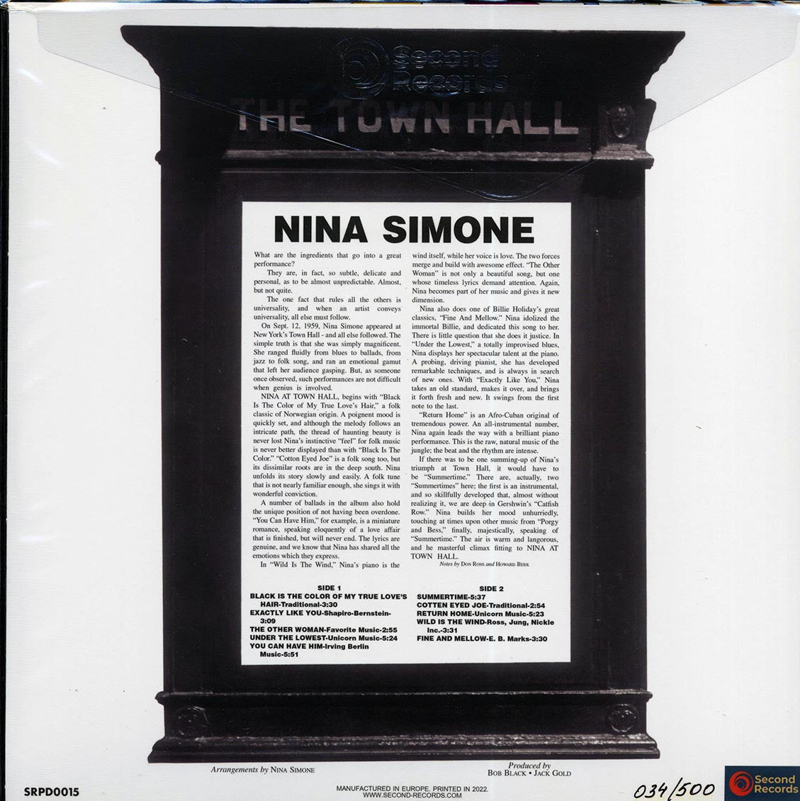 Nina Simone - Nina Simone At Town Hall (180g) (turquoise vinyl)