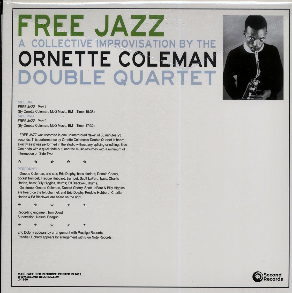 The Ornette Coleman Double Quartet - Free Jazz: A Collective Improvisation (180g) (green vinyl)