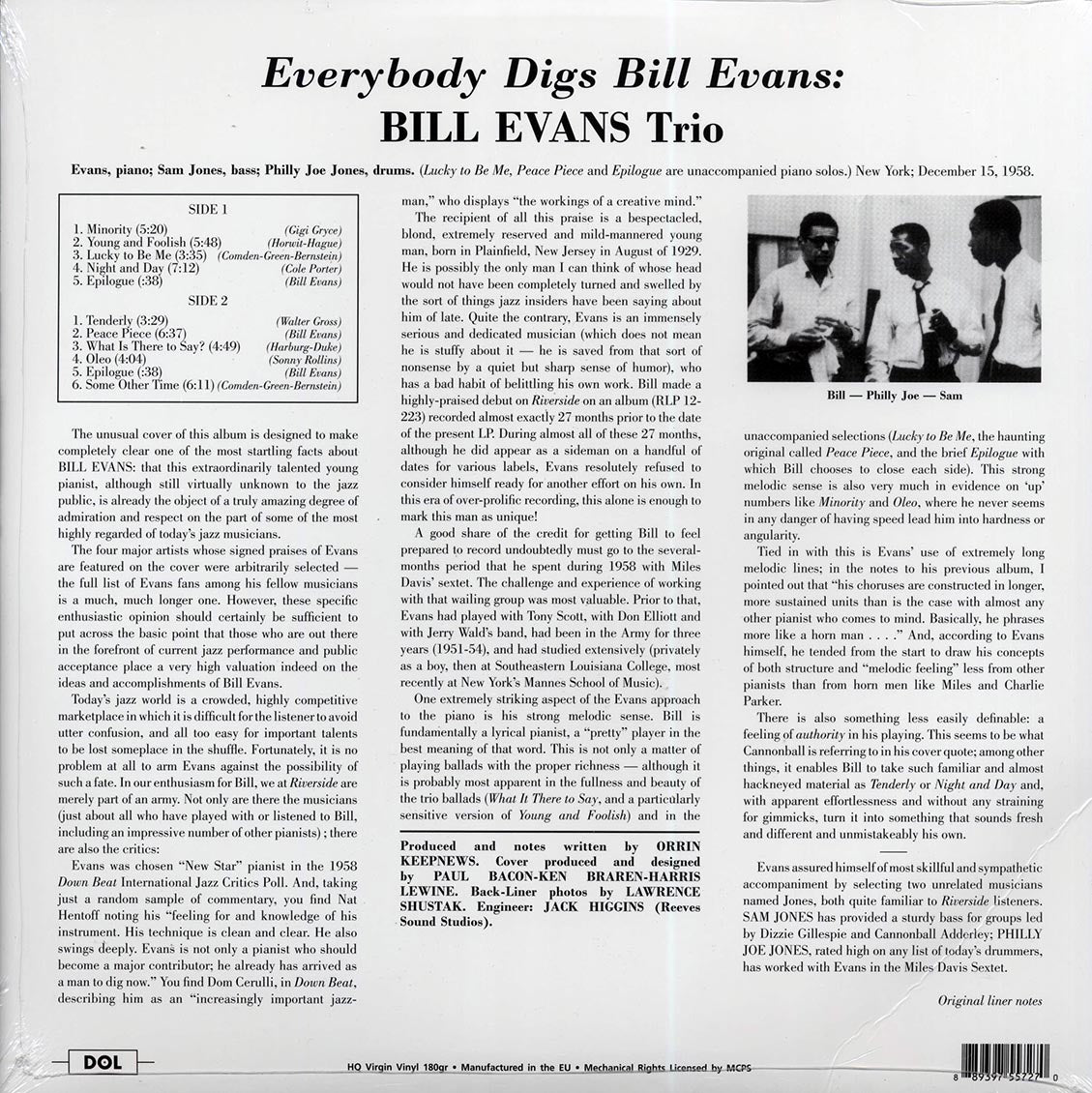 Bill Evans - Everybody Digs Bill Evans (180g)