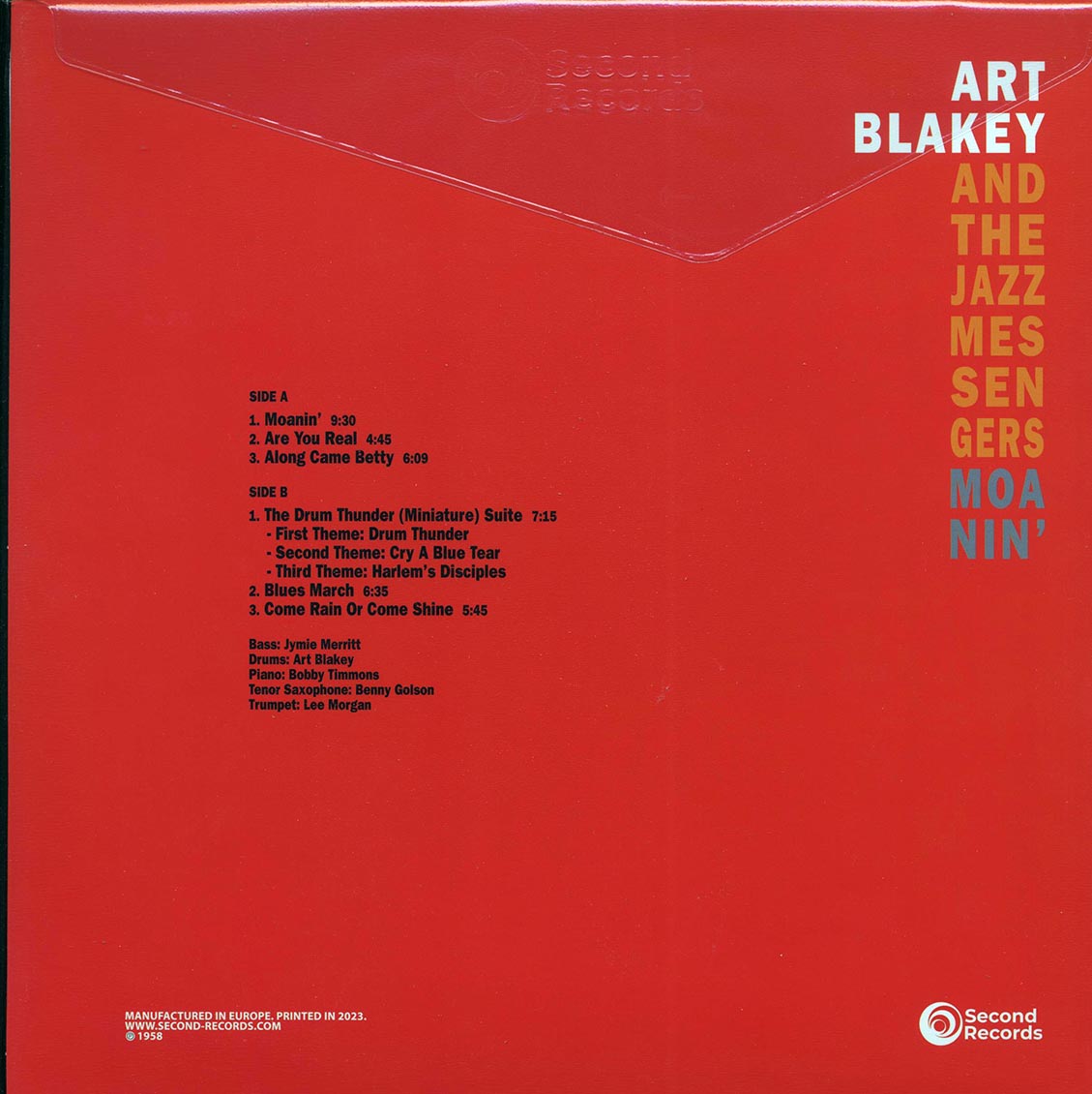 Art Blakey & The Jazz Messengers - Moanin' (180g) (red vinyl)