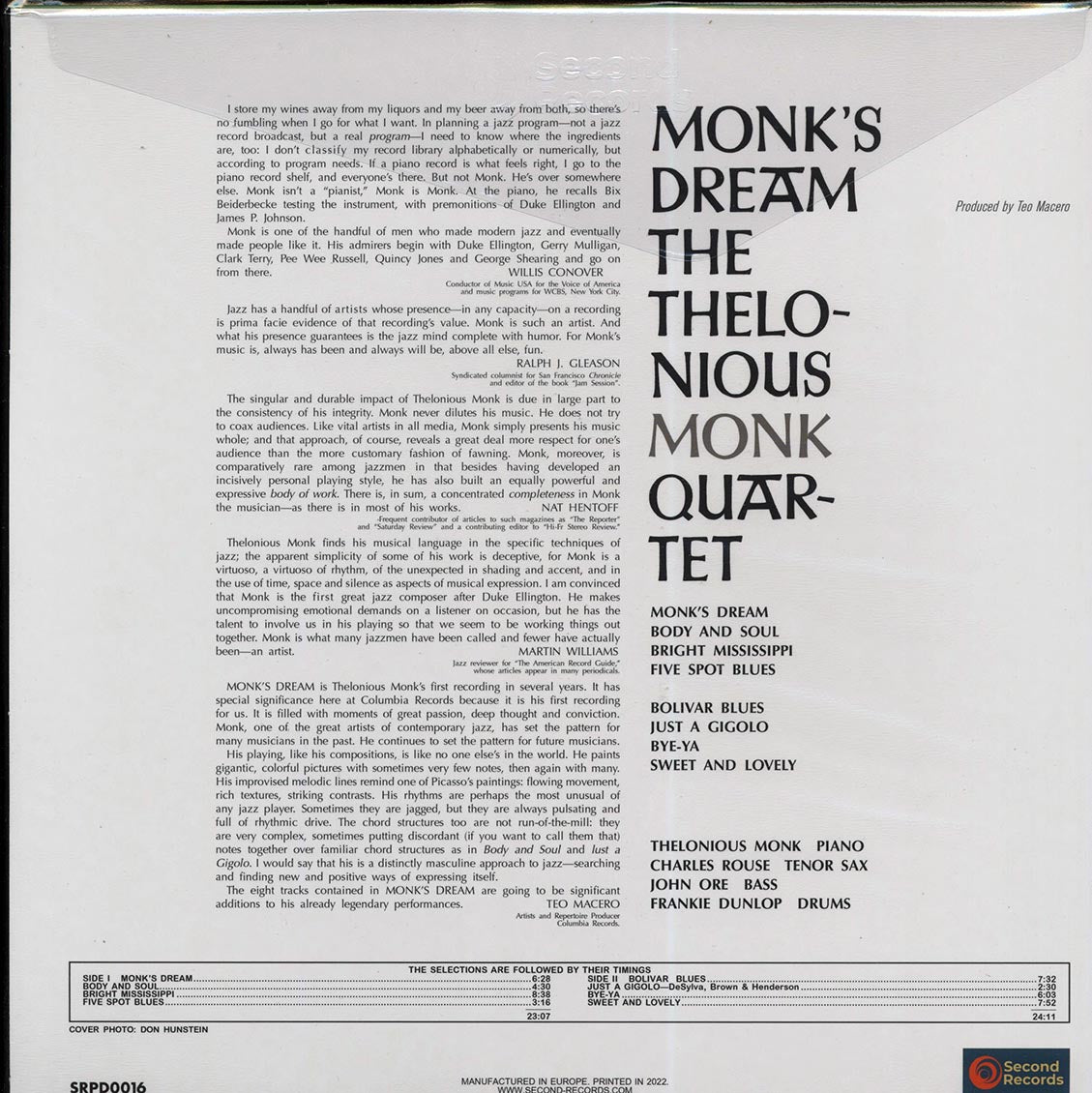 The Thelonious Monk Quartet - Monk's Dream (180g) (turquoise vinyl)