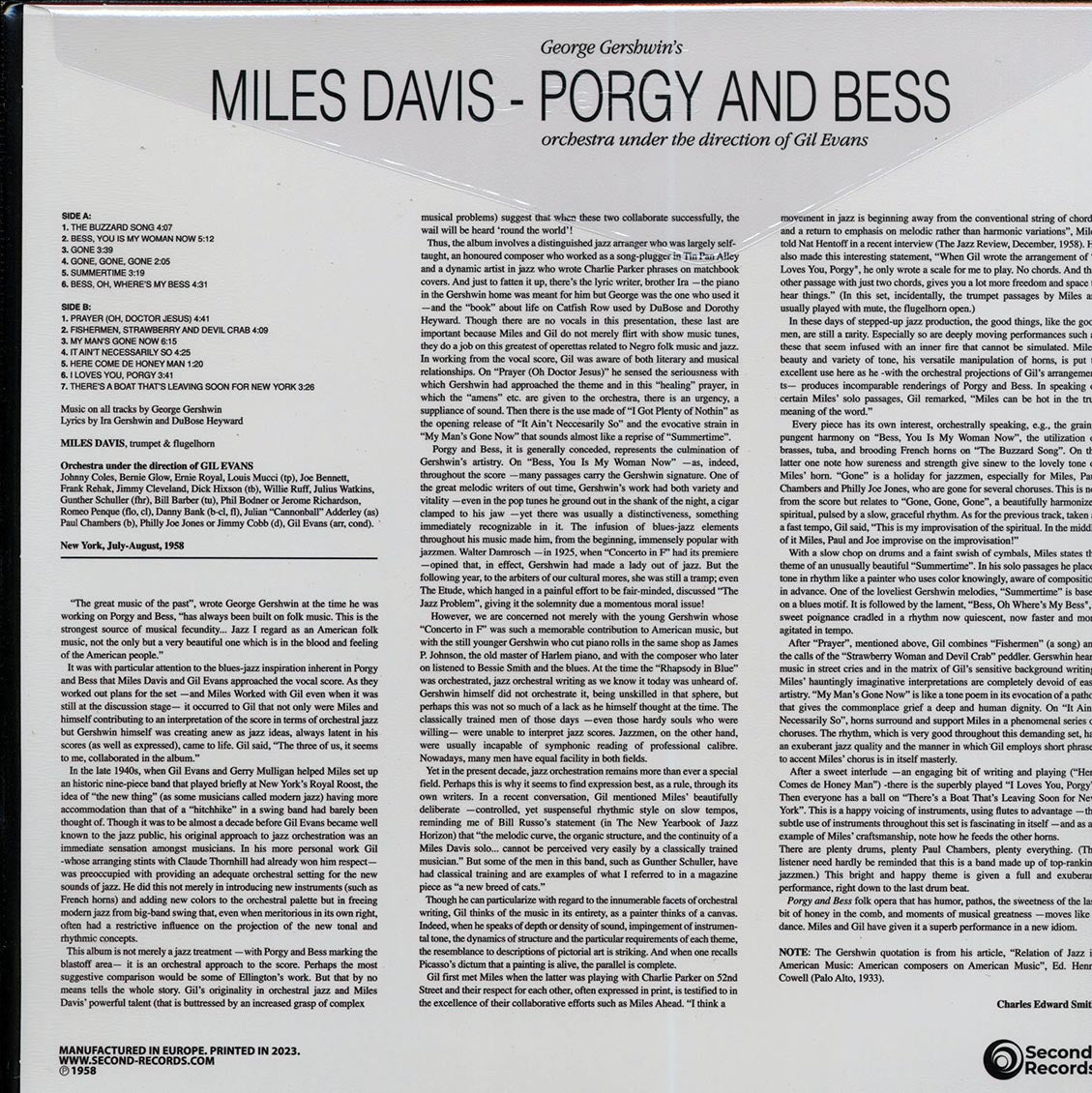 Miles Davis - Porgy & Bess (180g) (red vinyl)
