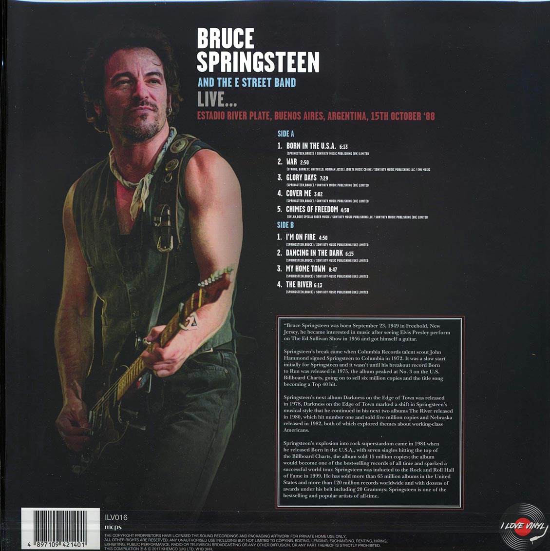 Bruce Springsteen & The E Street Band - Live Estadio River Plate, Buenos Aires, Argentina 15th October 1988 (180g)