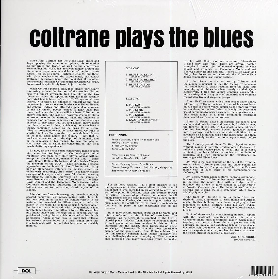 John Coltrane - Coltrane Plays The Blues (180g)