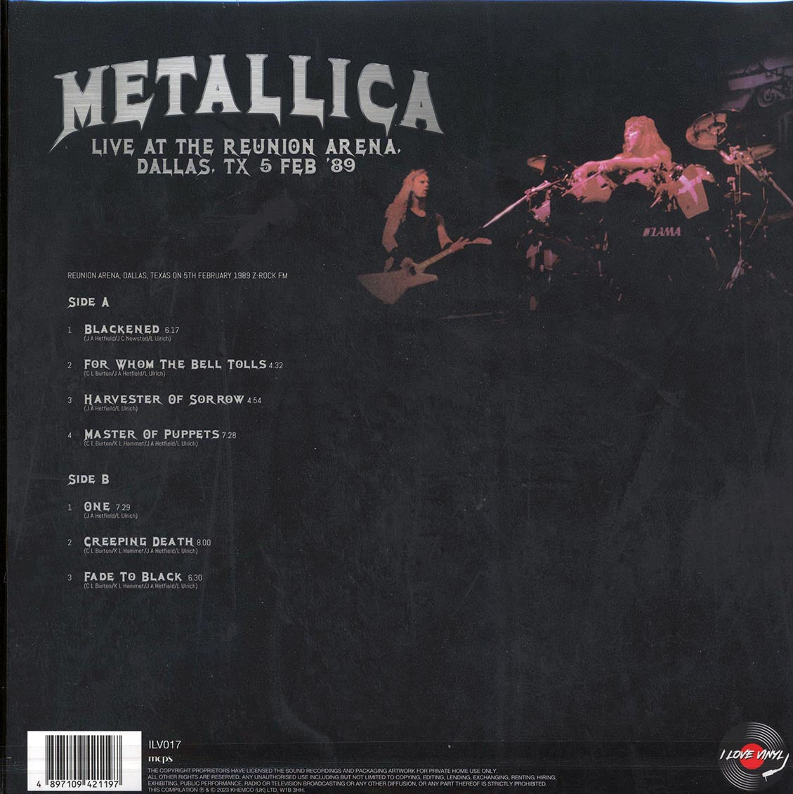 Metallica - Live At The Reunion Arena, Dallas TX 5 Feb '89 (180g)