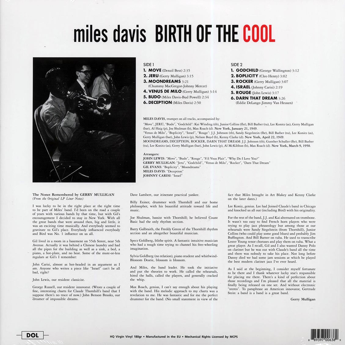 Miles Davis - Birth Of The Cool (180g) (white vinyl)