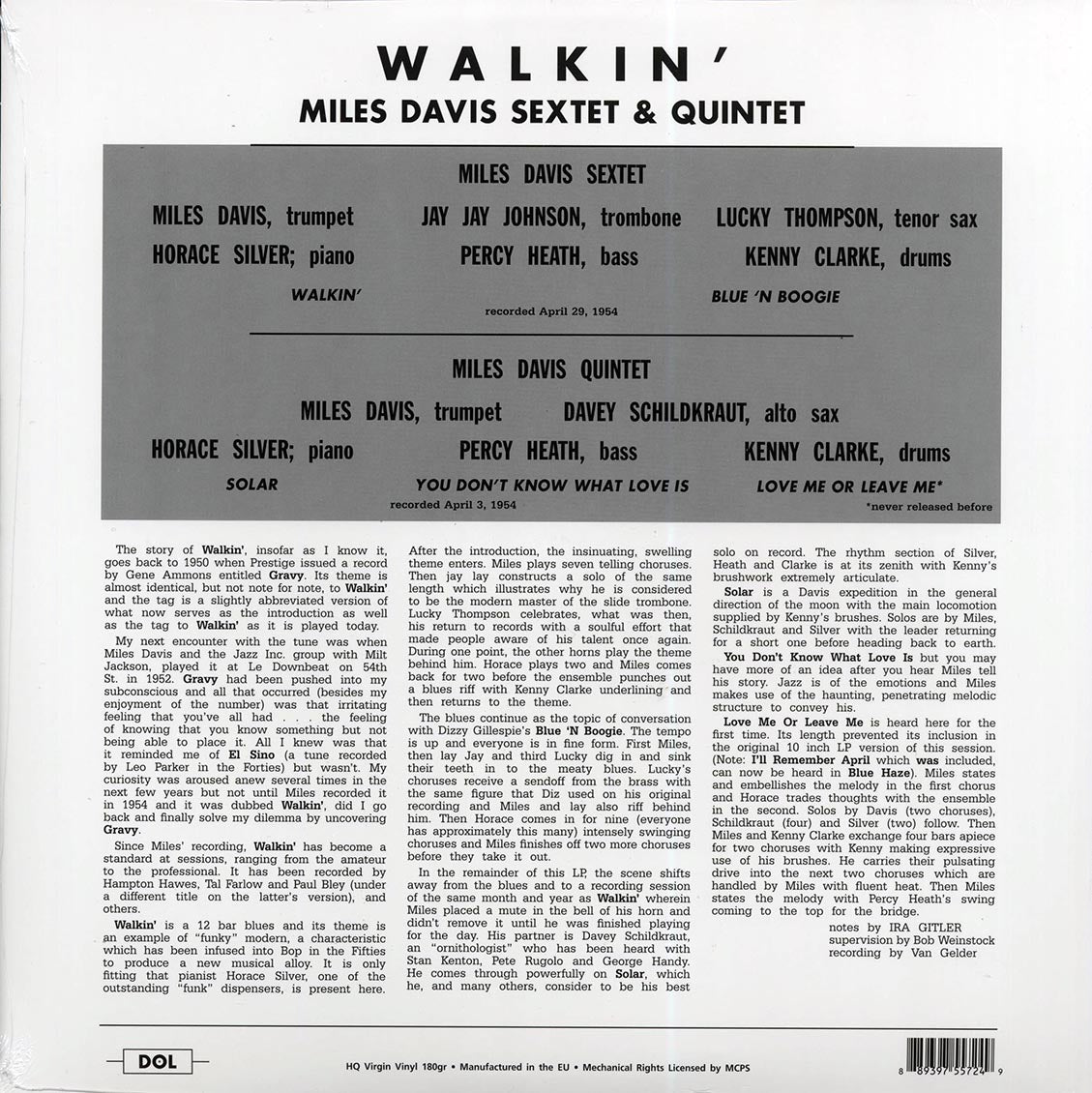 Miles Davis All Stars - Walkin' (180g)
