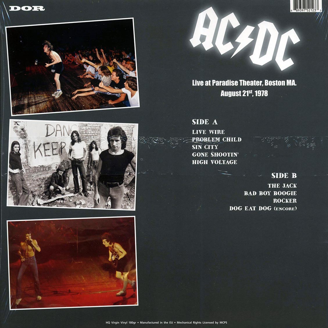 AC/DC - Live At Paradise Theater, Boston MA, August 21st, 1978 (180g) (blue vinyl)