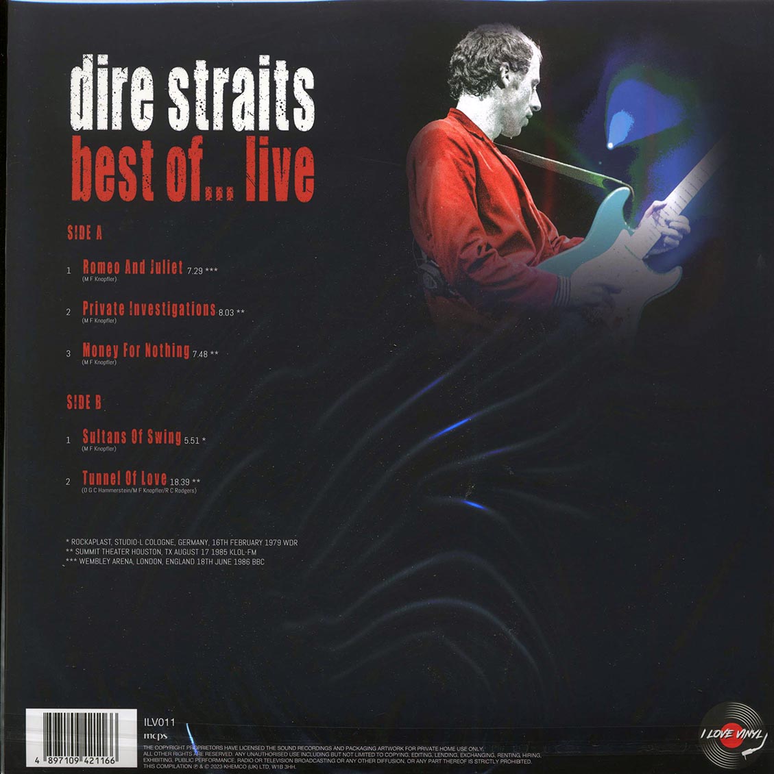 Dire Straits - Best Of Live: Rockpalast Germany, Summit Theater Houston, Wembley Arena  London (180g)