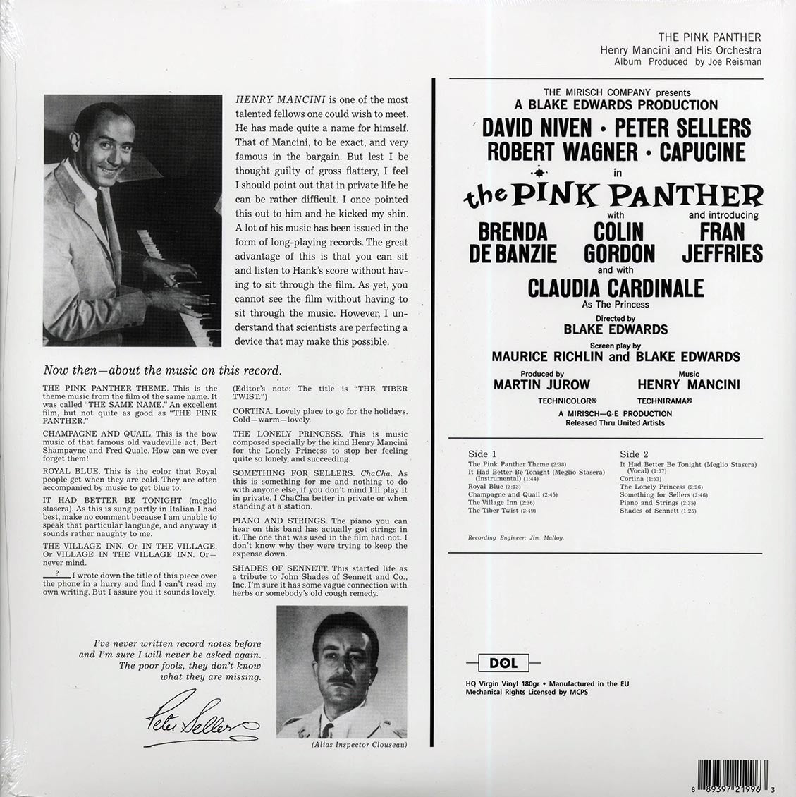 Henry Mancini & His Orchestra - The Pink Panther: Music From The Film Score (180g)