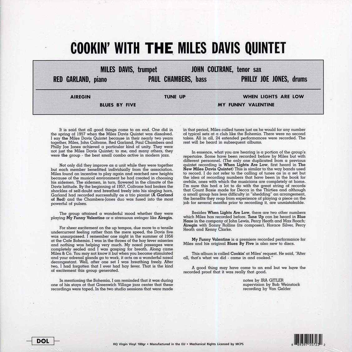 The Miles Davis Quintet - Cookin' With The Miles Davis Quintet (180g)