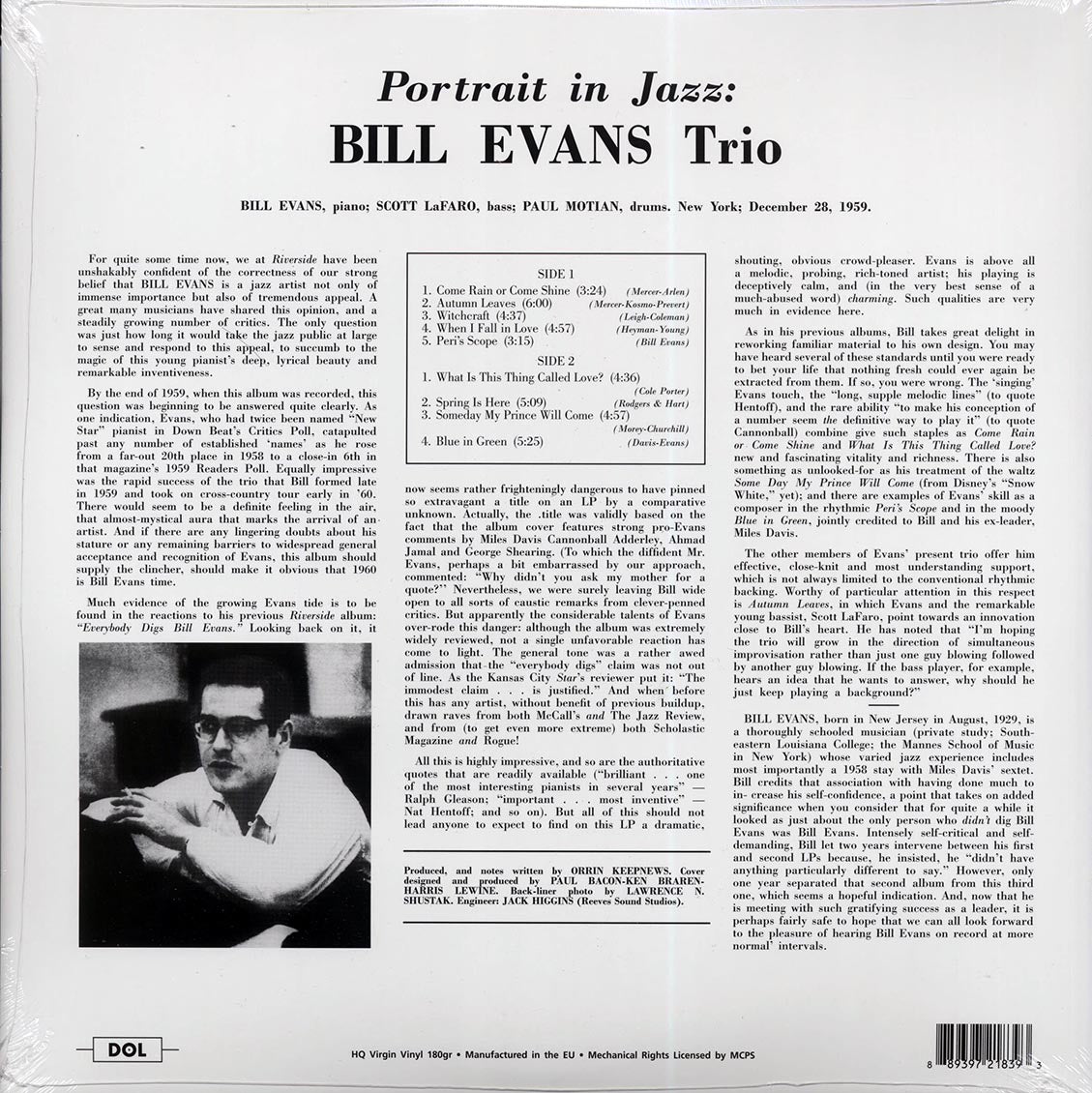 Bill Evans Trio - Portrait In Jazz (180g)