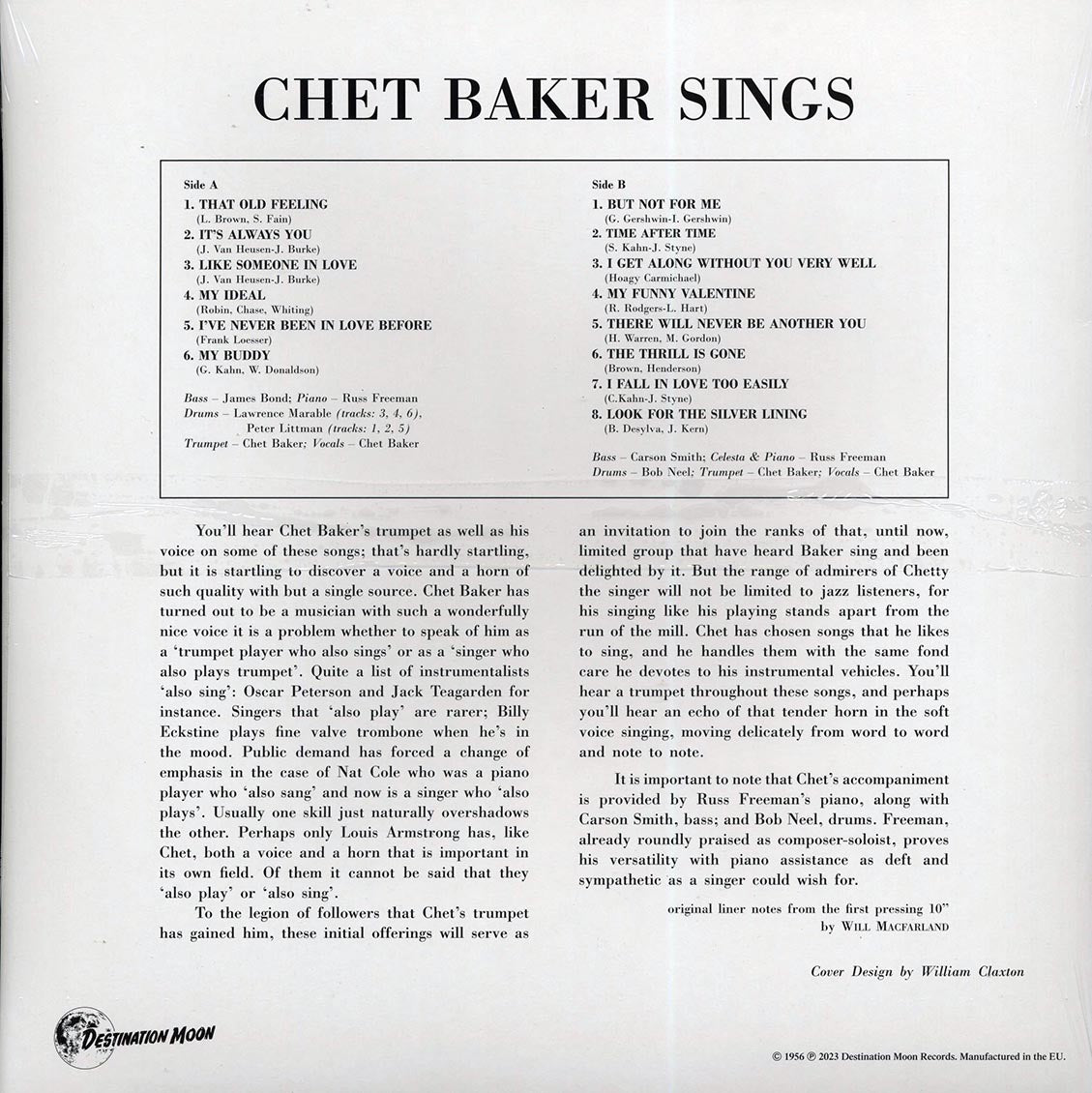 Chet Baker - Sings (ltd. 500 copies made) (clear vinyl)