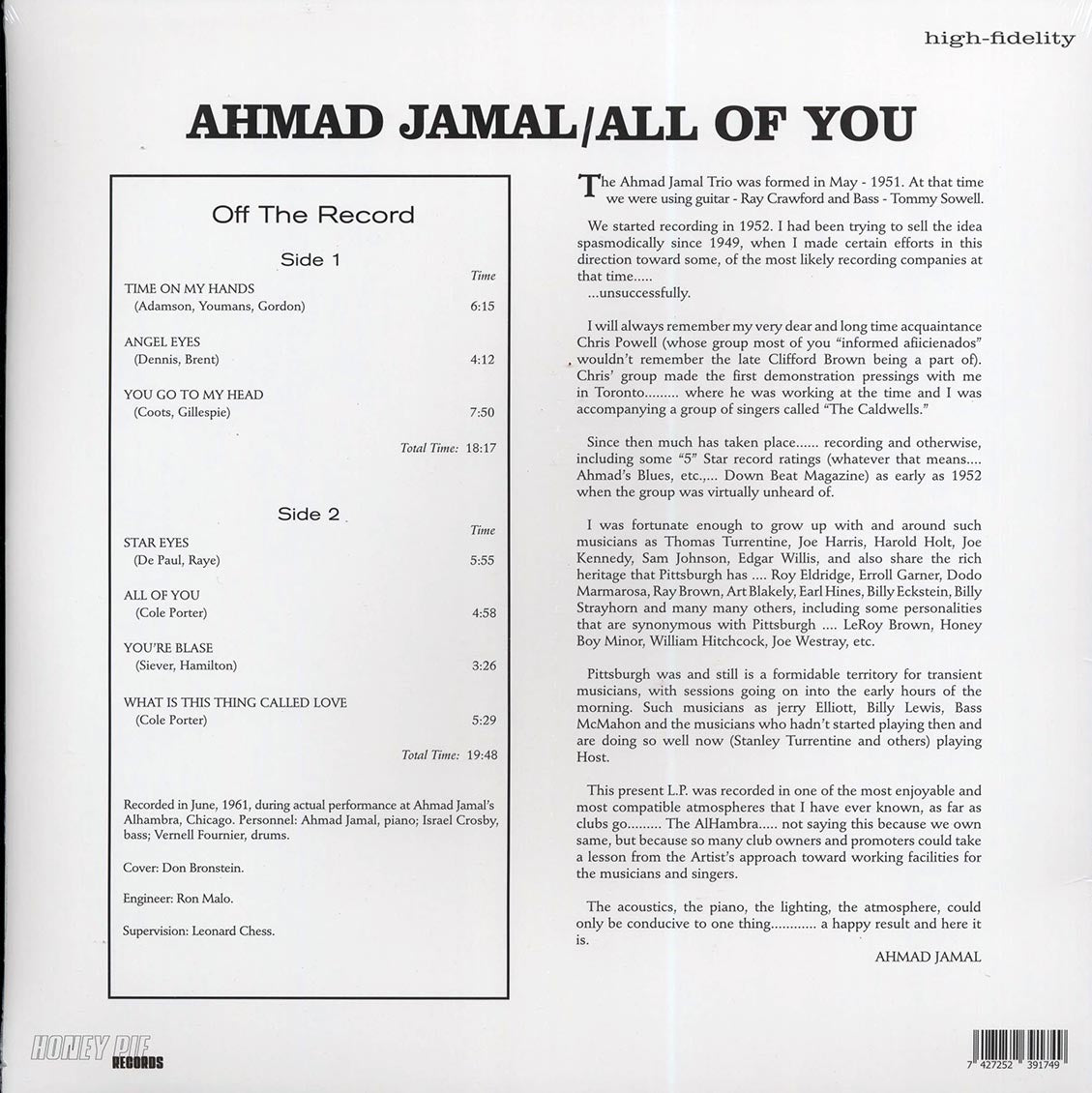 Ahmad Jamal - All Of You