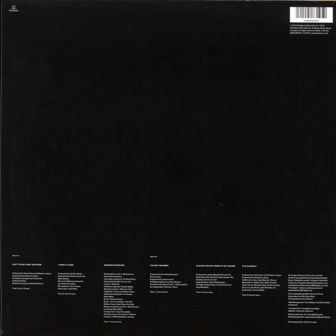 Pet Shop Boys - Introspective (180g) (remastered)