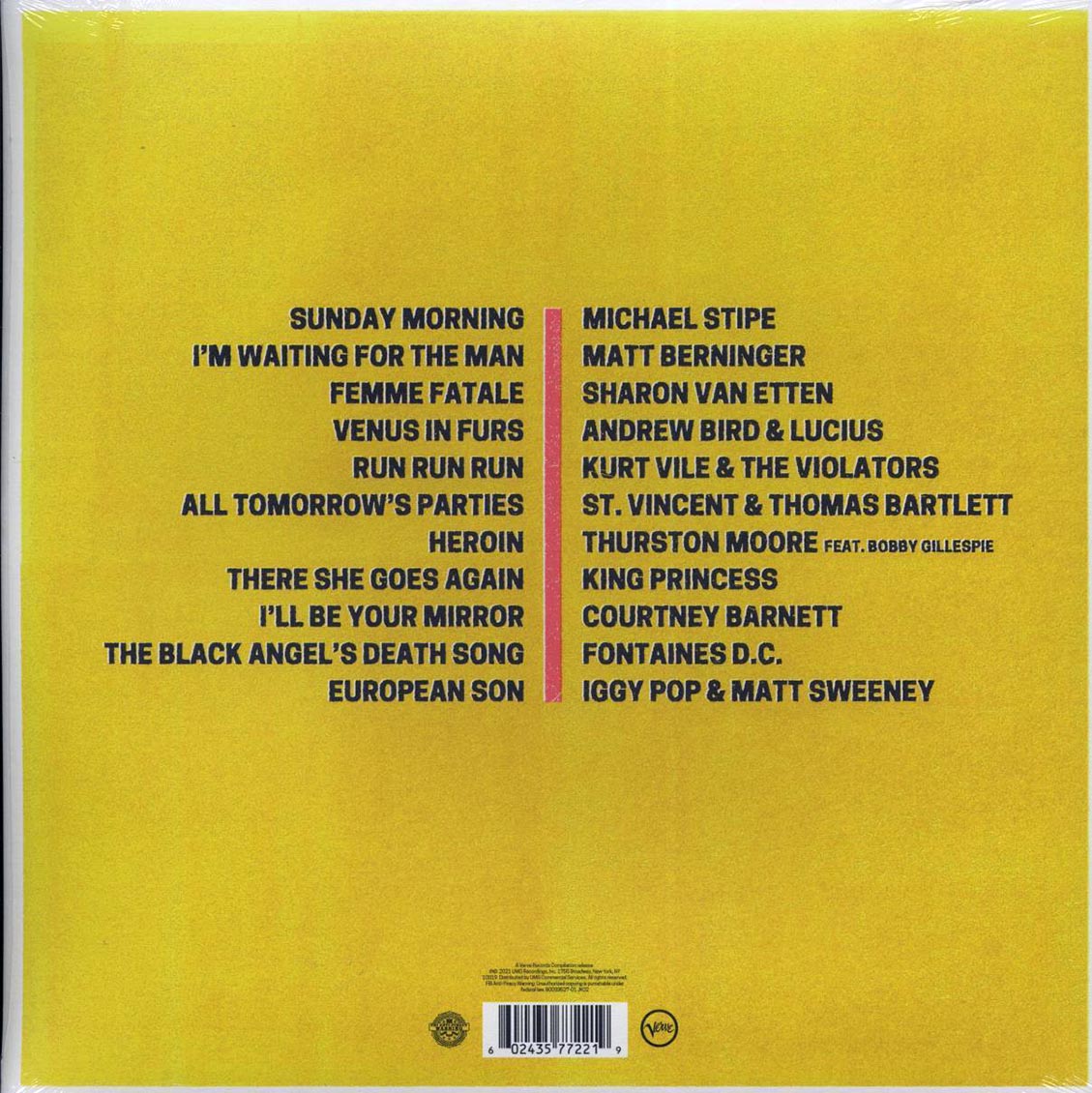 Iggy Pop, Andrew Bird, Kurt Vile, Fontaines DC, Etc. - I'll Be Your Mirror: A Tribute To The Velvet Underground & Nico (2xLP)