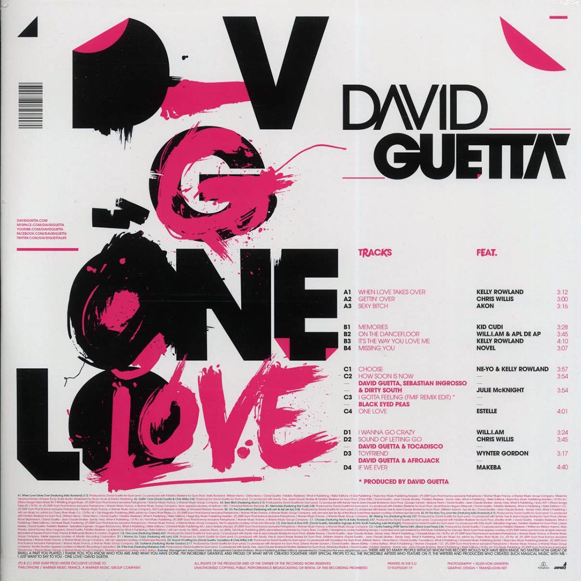 David Guetta - One Love (ltd. ed.) (2xLP) (pink vinyl)