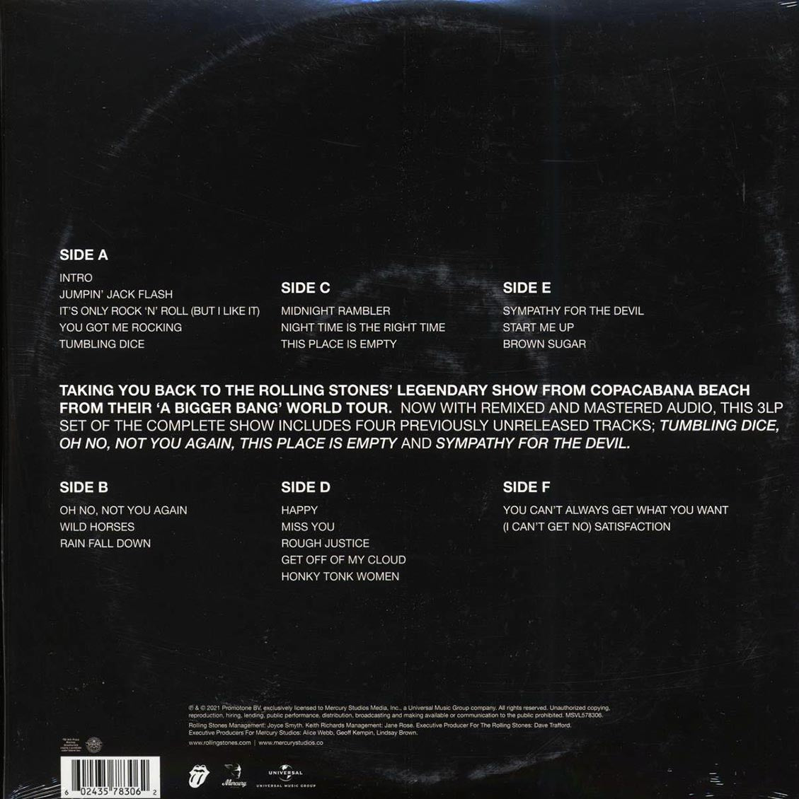 The Rolling Stones - A Bigger Bang: Live On Copacabana Beach (ltd. ed.) (3xLP) (colored vinyl)