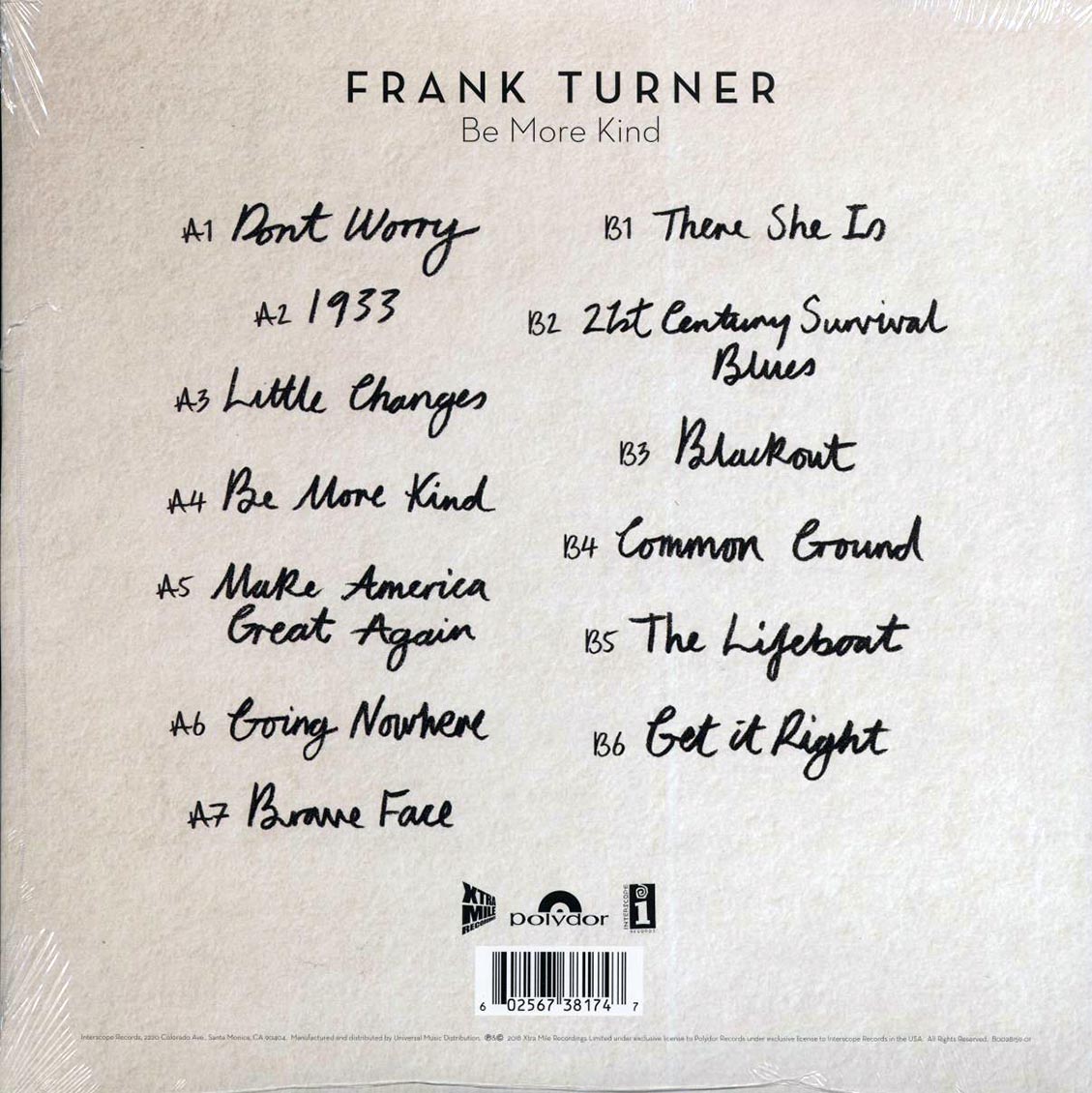 Frank Turner - Be More Kind (180g)