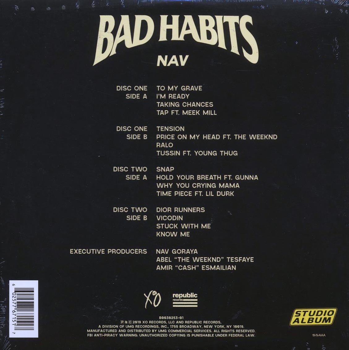NAV - Bad Habits (2xLP)