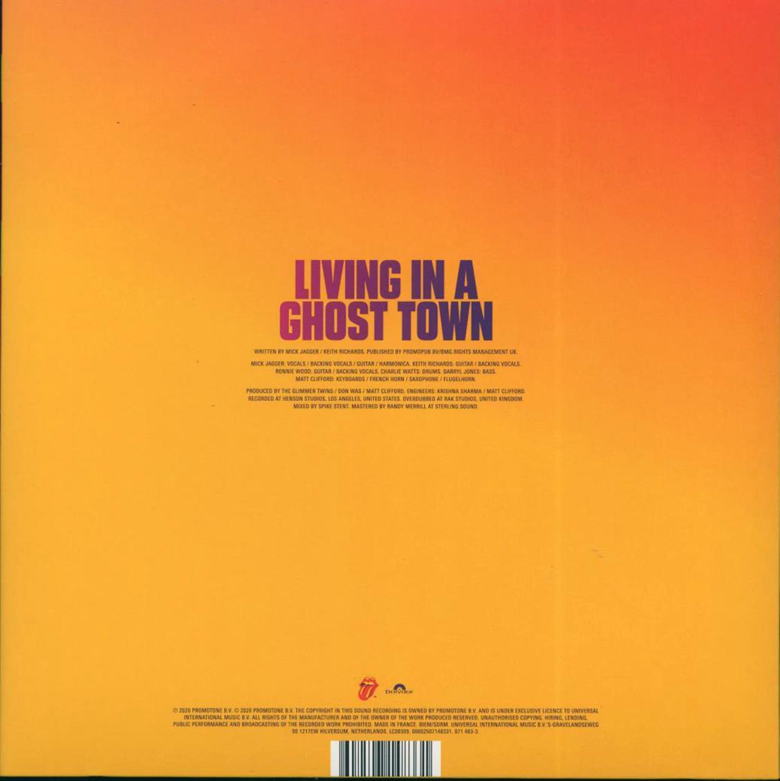 The Rolling Stones - Living In A Ghost Town (Single) (ltd. ed.) (10") (purple vinyl)