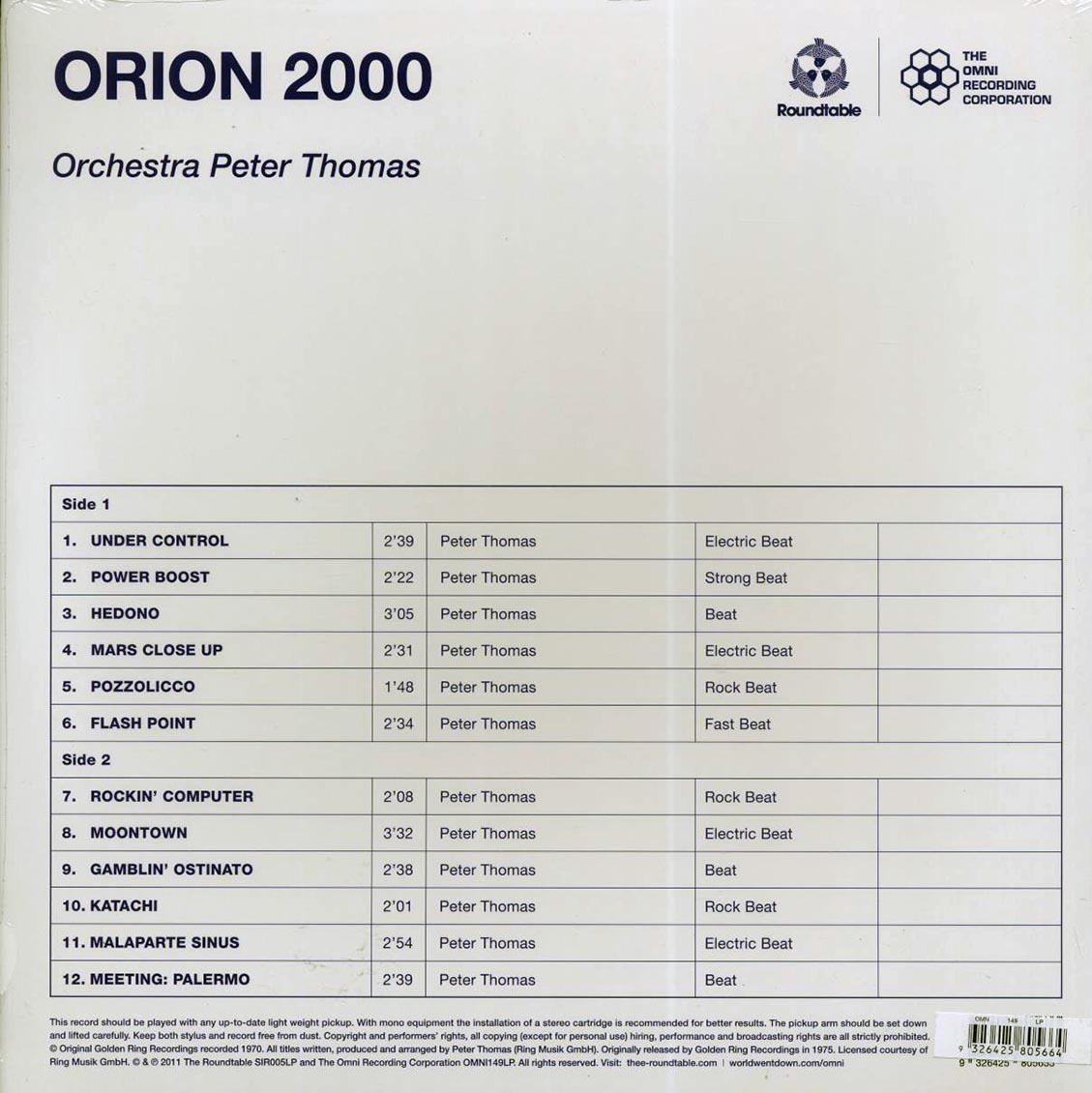 Orchestra Peter Thomas - Orion 2000 (ltd. 500 copies made)