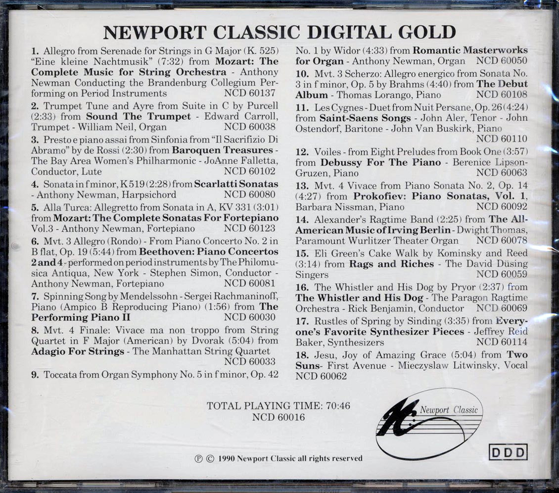 Anthony Newman, Stephen Simon, Etc. - Newport Classic Digital Gold