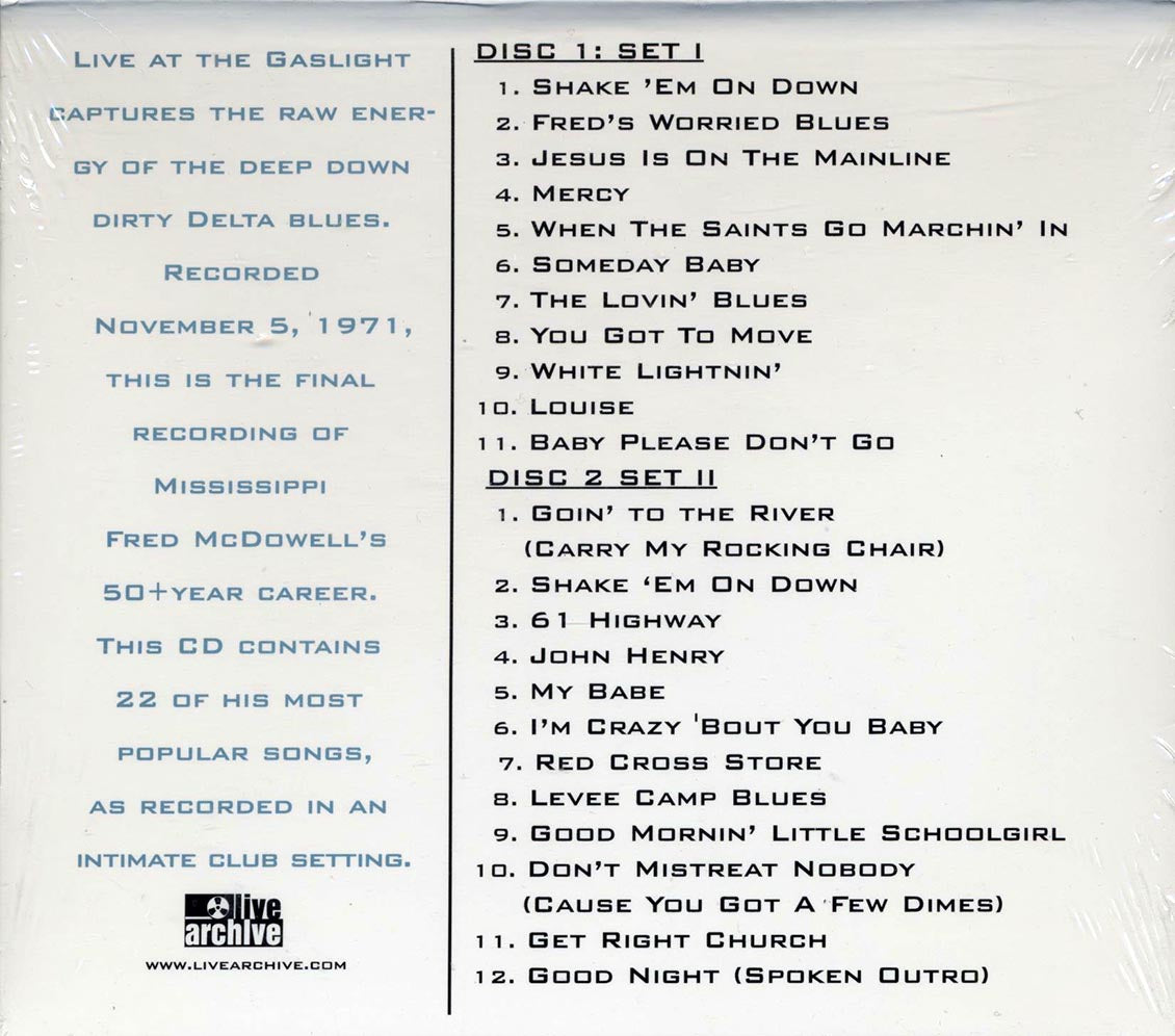 Mississippi Fred McDowell - Live At The Gaslight (23 tracks) (2xCD)
