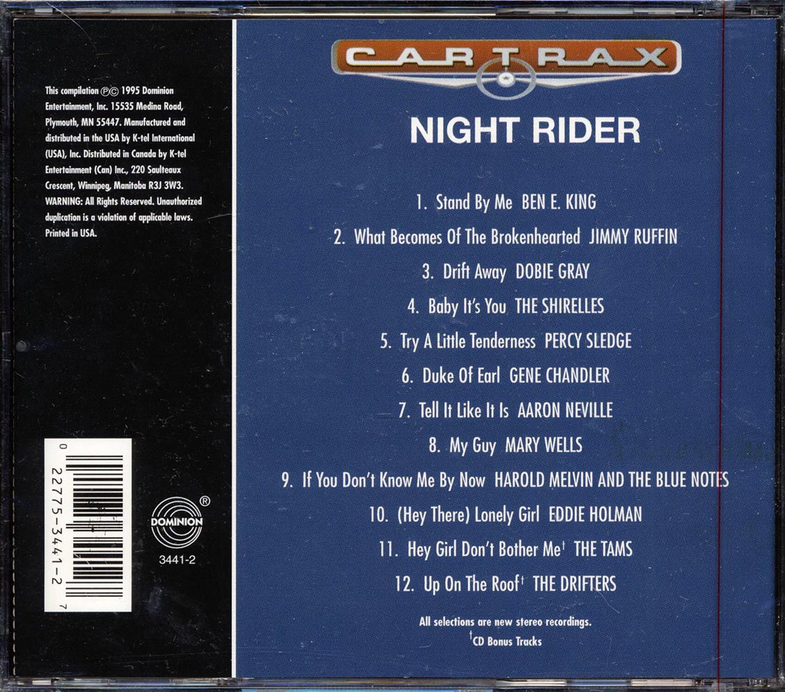 Ben E King, Mary Wells, Dobie Gray, The Drifters, Etc. - Car Trax: Night Rider