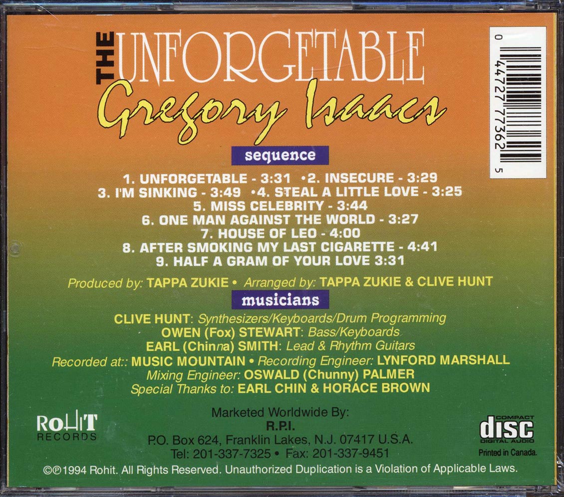 Gregory Isaacs - Unforgettable