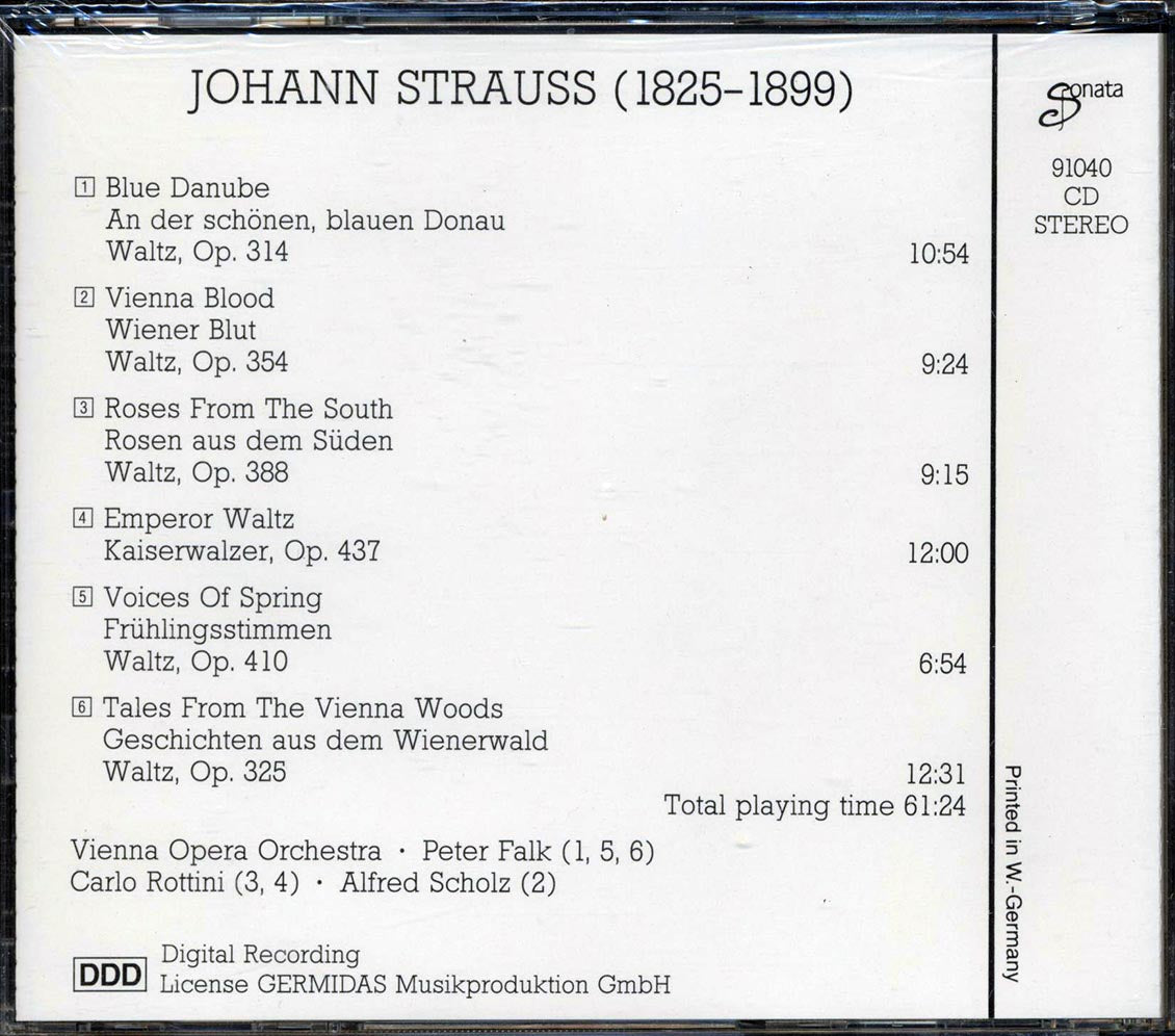 Orchester Der Wiener Oper, Johann Strauss - Die Schonsten Wiener Walzer