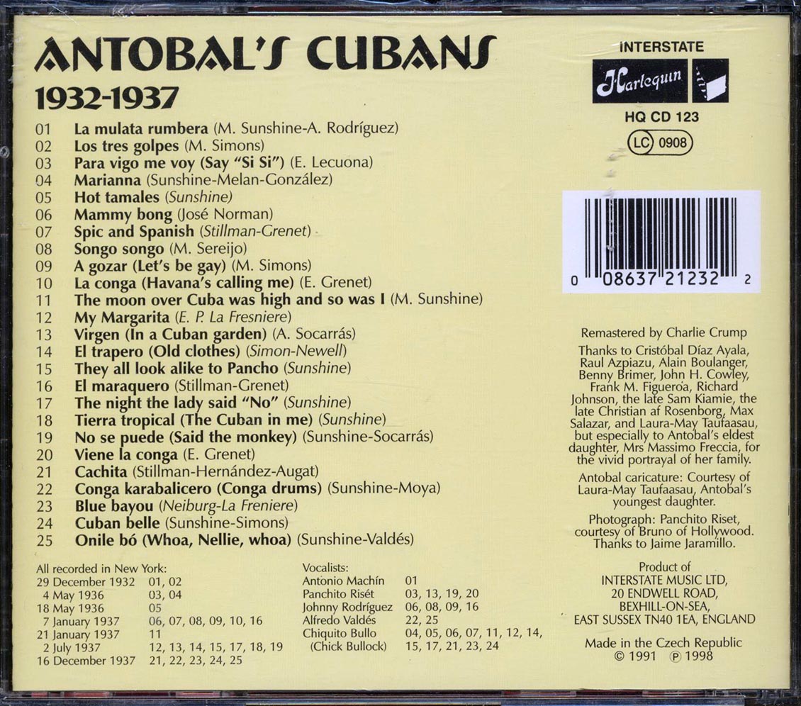 Antolbal's Cubans - 1932-1937 (25 tracks)
