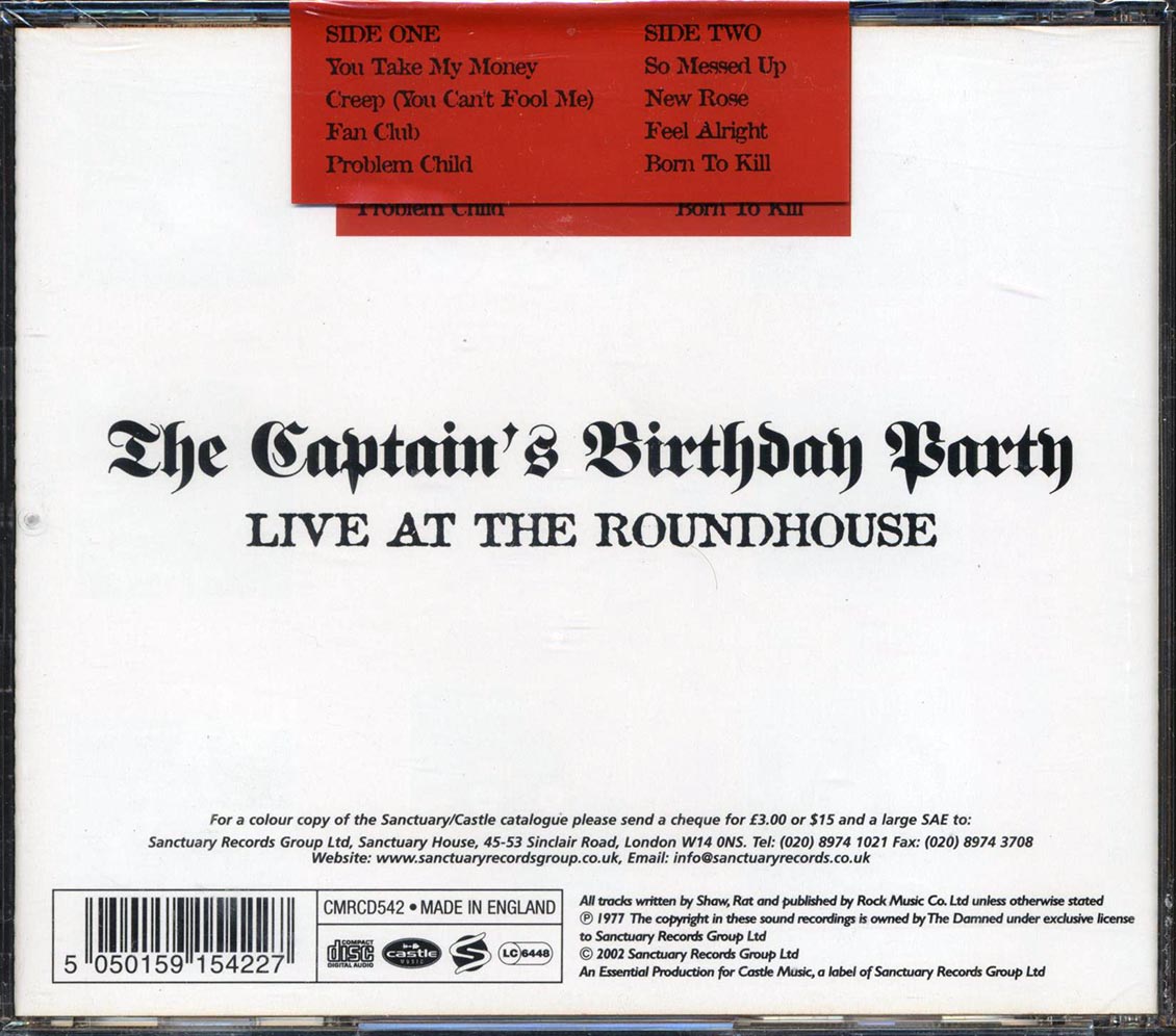 The Damned - The Captain's Birthday Party: Live At The Roadhouse
