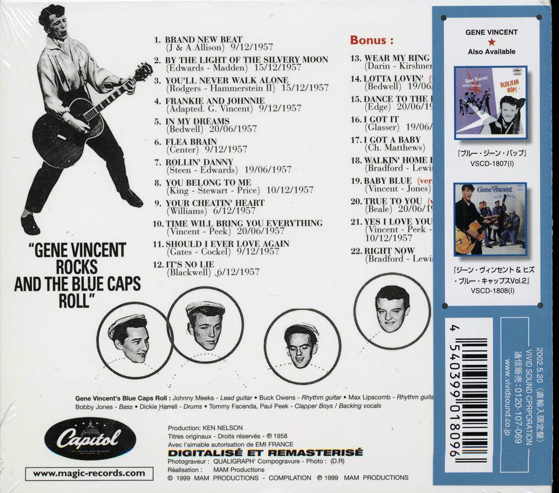 Gene Vincent - Gene Vincent Rocks! And The Blue Caps Roll (Japan) (+10 bonus tracks)