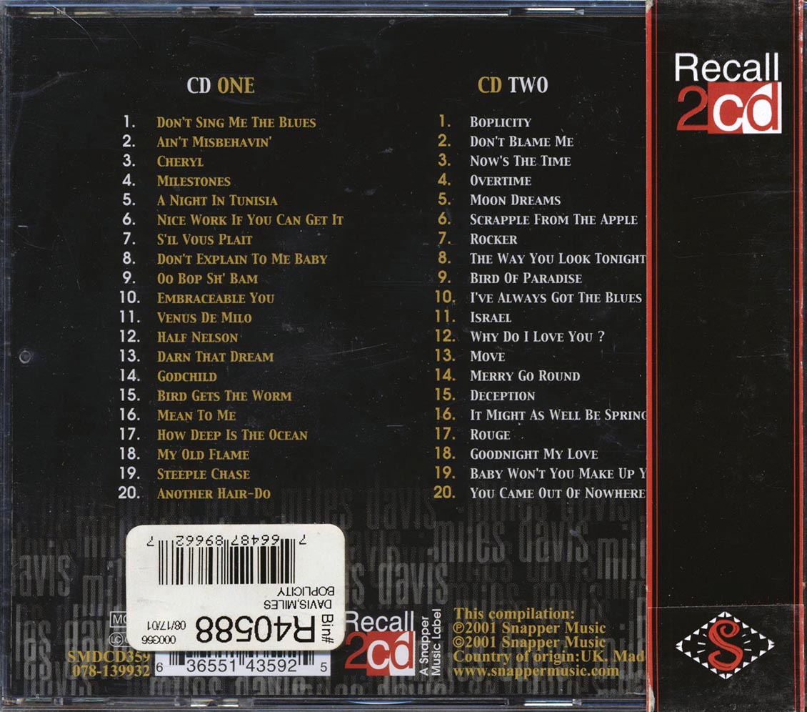 Miles Davis - Boplicity (40 tracks) (2xCD)