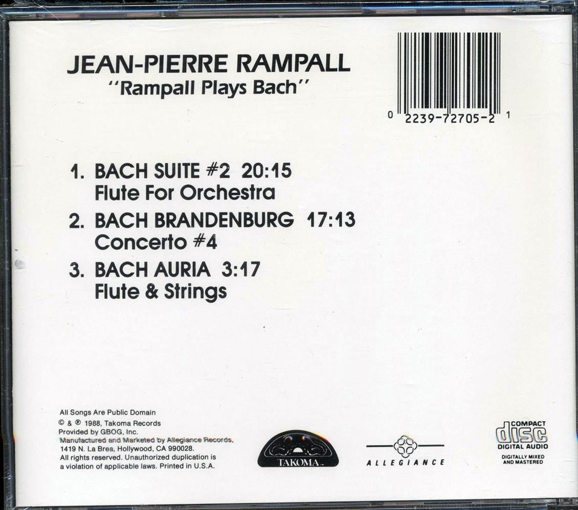 Jean-Pierre Rampall - Rampall Plays Bach
