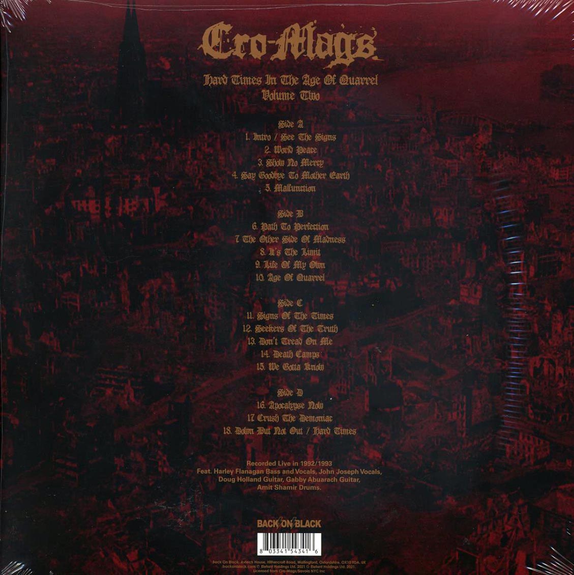 Cro-Mags - Hard Times In The Age Of Quarrel Volume 2 (2xLP)