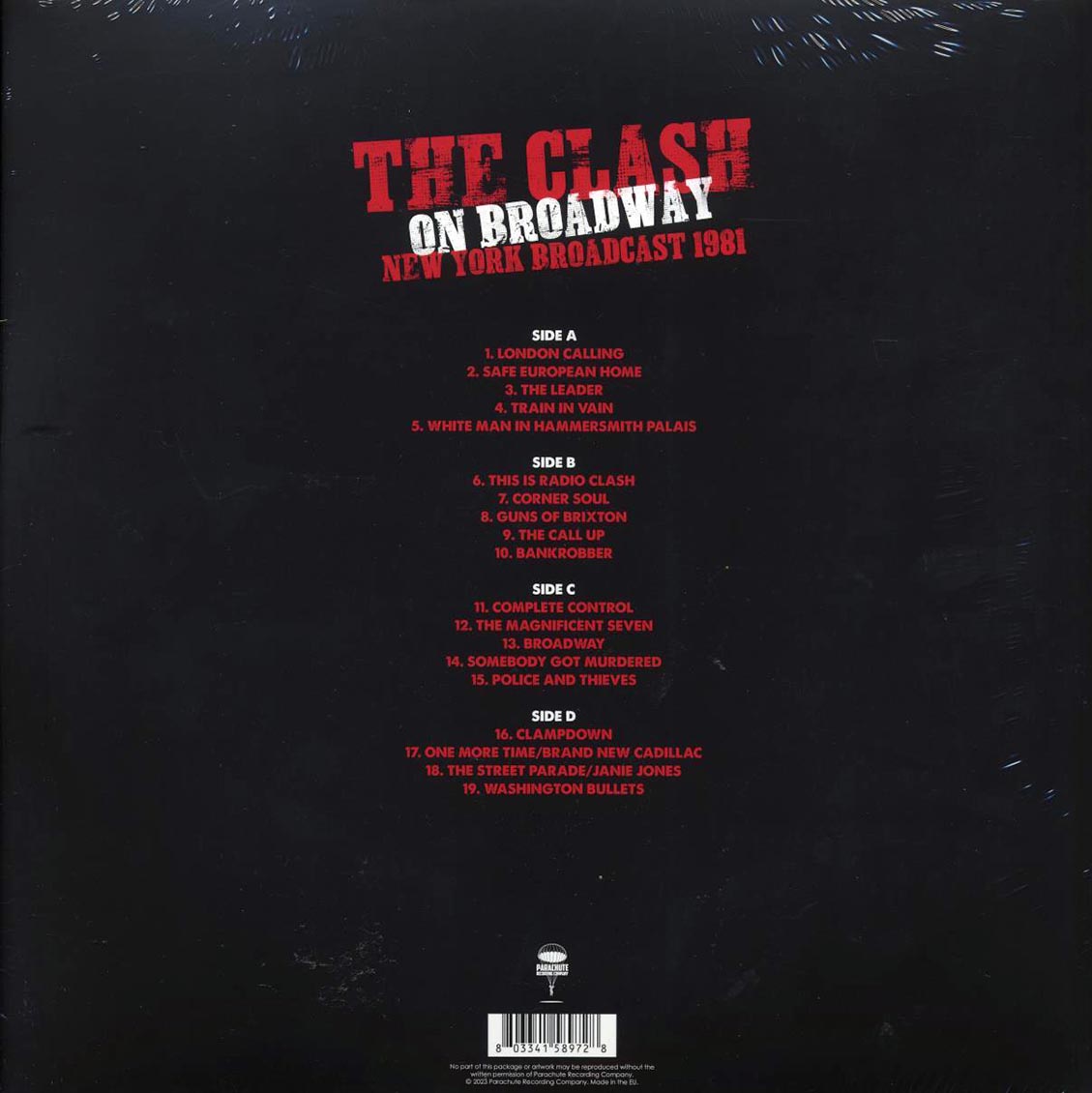 The Clash - On Broadway: New York Broadcast 1981 (2xLP)