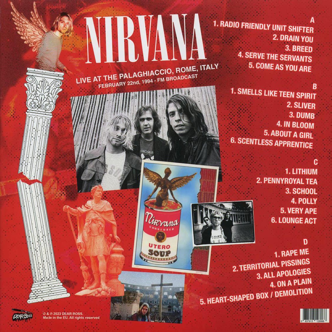 Nirvana - Live At The Palaghiaccio, Rome, Italy, February 22nd, 1994 FM Broadcast (2xLP)