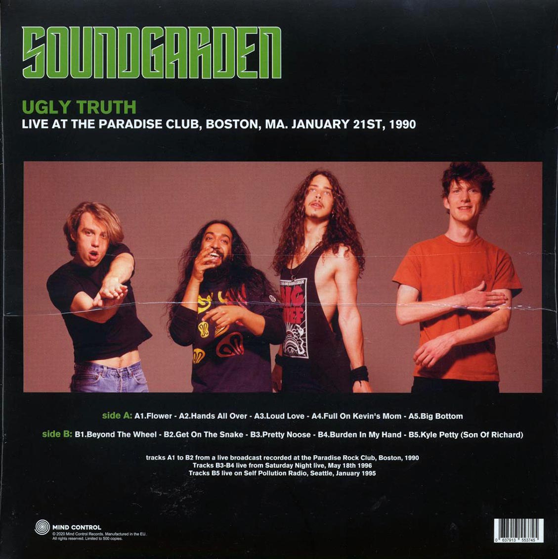 Soundgarden - Ugly Truth: Live At The Paradise Club, Boston, MA January 21st, 1990 (pink vinyl)