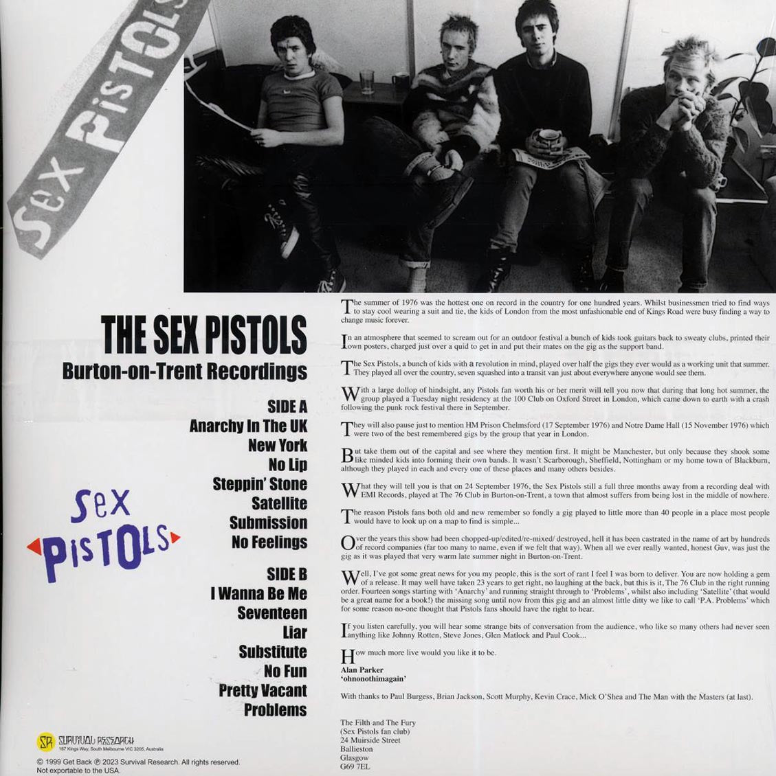 Sex Pistols - Burton On Trent Recordings