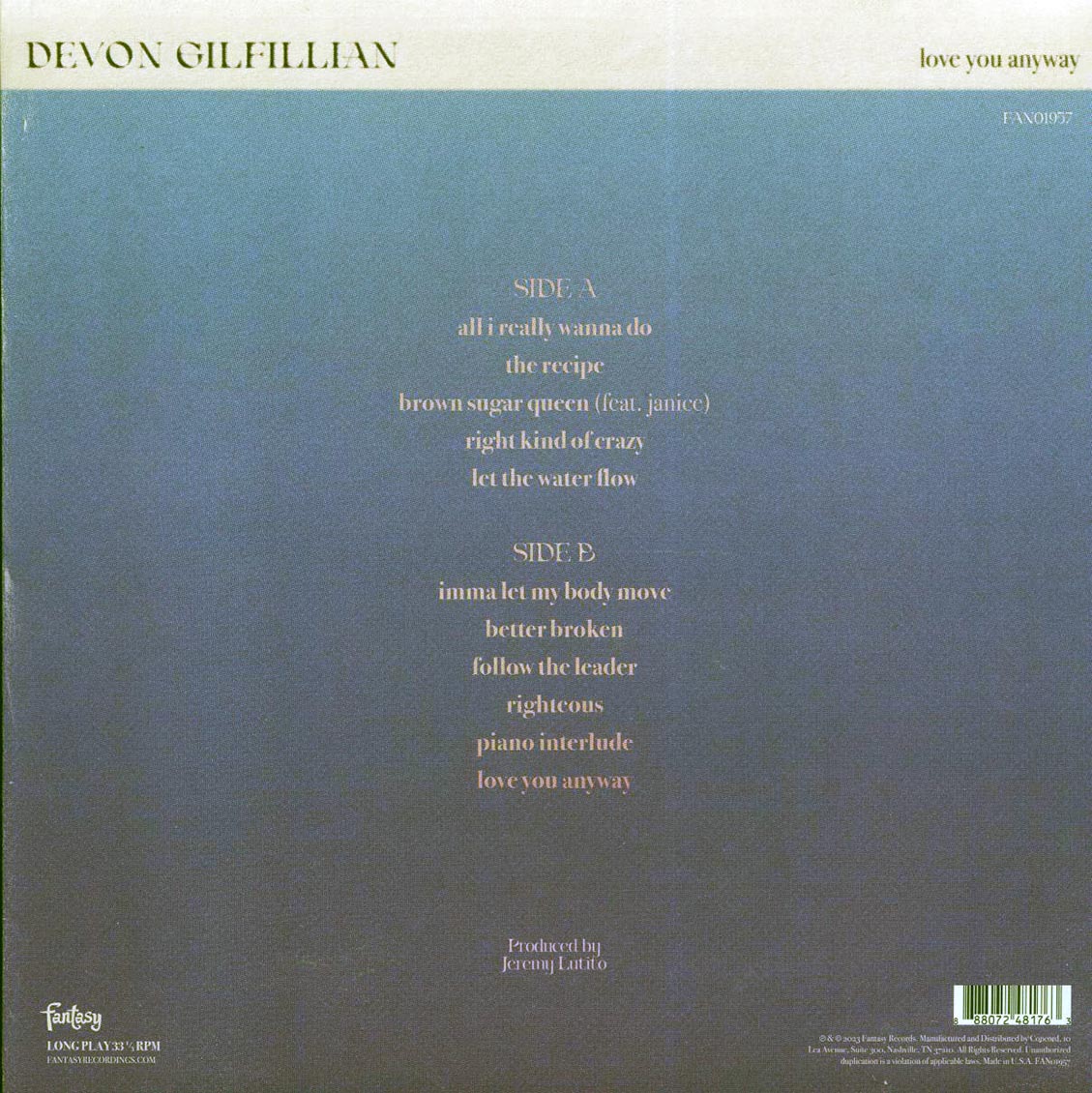 Devon Gilfillian - Love You Anyway (milky clear vinyl)