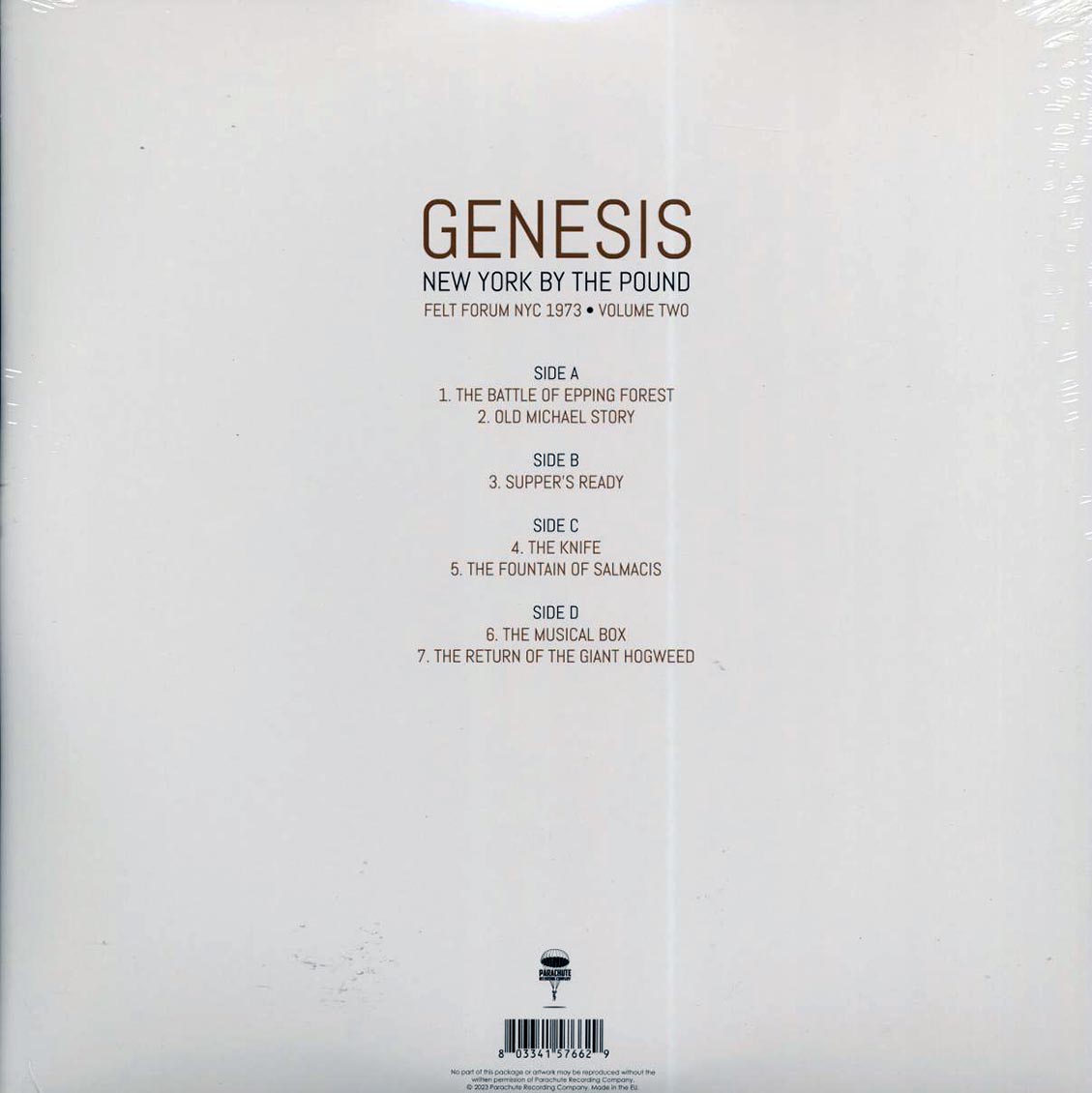 Genesis - New York By The Pound Volume 2: Felt Forum NYC 1973 (2xLP)