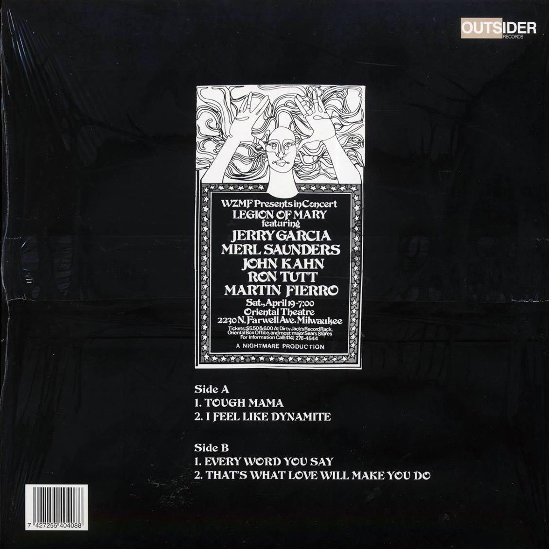 Legion Of Mary (Jerry Garcia) - Oriental Theater, Milwaukee Volume 1: April 19, 1975 (gold vinyl)