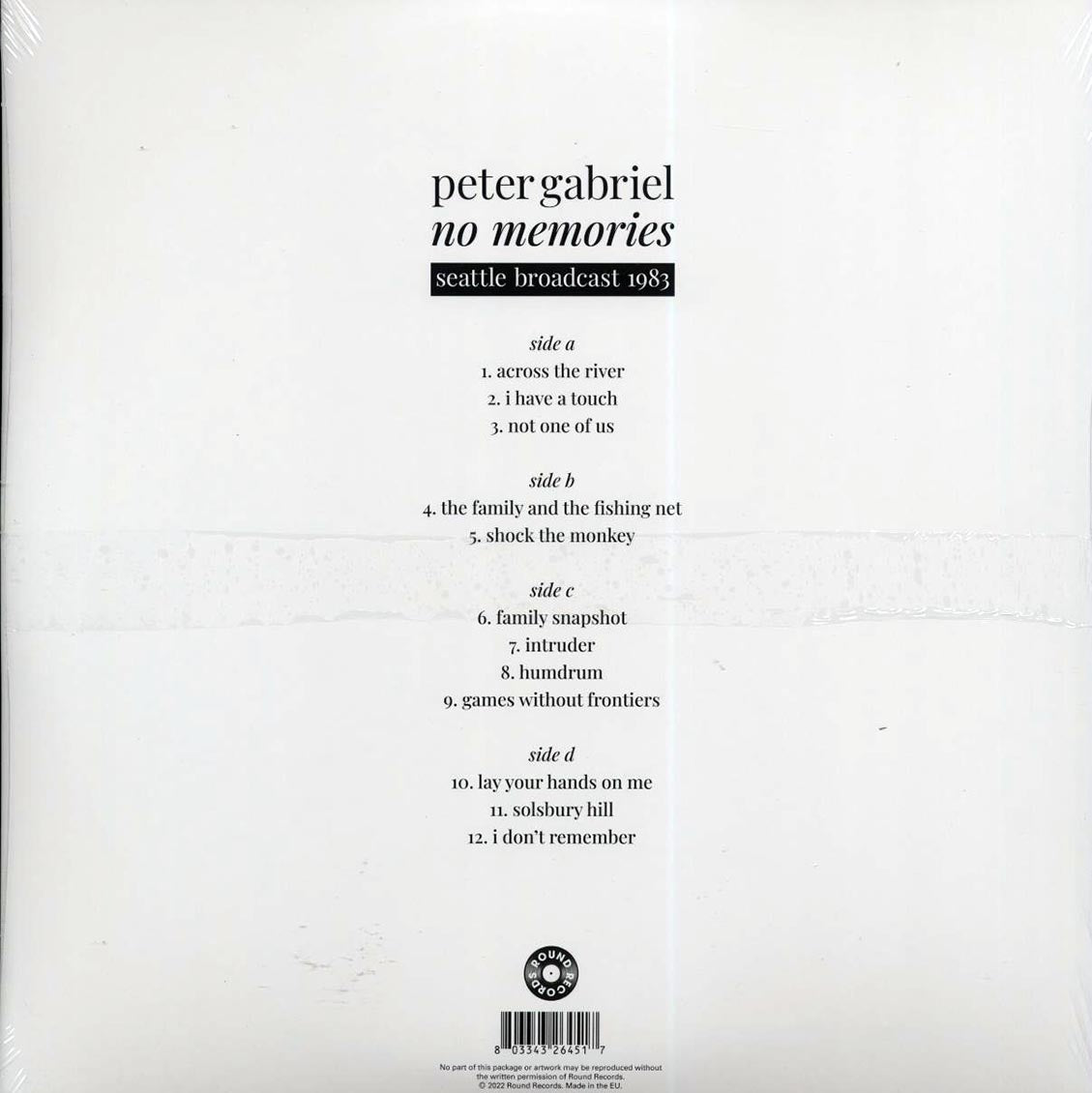 Peter Gabriel - No Memories: Seattle Broadcast 1983 (2xLP)